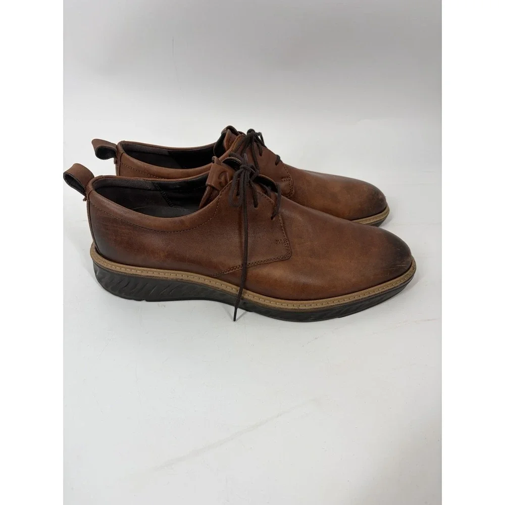 Ecco Men's ST.1 Hybrid Plain Toe Derby Oxfords Shoes  Leather Brown 45‎ / US 11